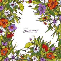 floral frame with flowers N3