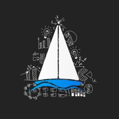 Drawing business formulas sailboat