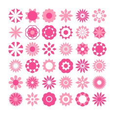 Set of flowers vector icons