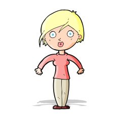 cartoon surprised woman N349
