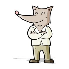 cartoon wolf in shirt N9