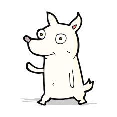 cartoon little dog waving N17