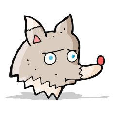 cartoon unhappy wolf N3