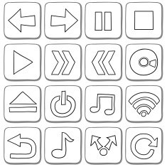Doodle icon set in black and white N3