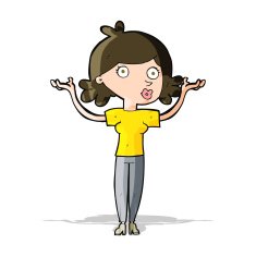 cartoon woman throwing arms in air N14