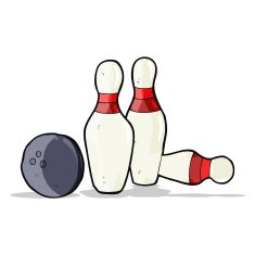 Cartoon Bowling Ball And Skittles N14