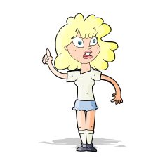 cartoon woman making point N31