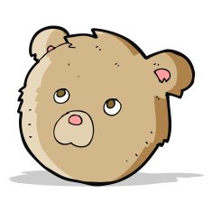 cartoon teddy bear face N28