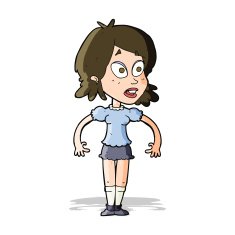 cartoon surprised woman N350