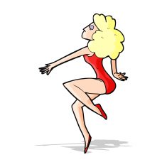 cartoon dancing woman N81