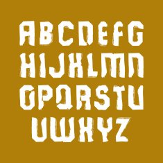 Vector stylish brush lowercase letters handwritten font N4