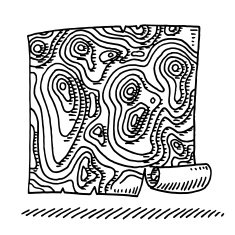 Topographic Elevation Map Symbol Drawing