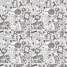 seamless doodle communication pattern N34