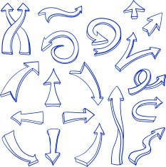 Arrows in simple line style