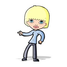 cartoon woman pointing N324
