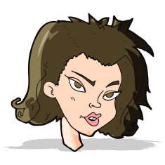 cartoon female face N224