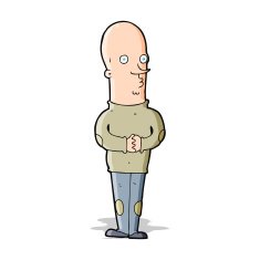 cartoon funny bald man N13