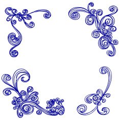 Elegant Ornate frame in blue N2