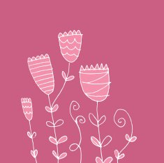 Pink doodle flowers