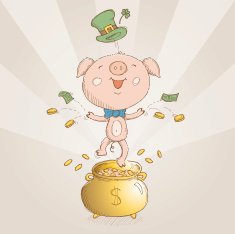 Happy St Patrick's day pig card