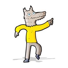 cartoon wolf man N95
