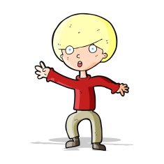 cartoon panicking boy N15