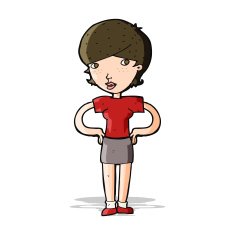 cartoon woman with hands on hips N344