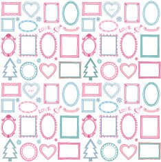 Seamless doodle frame set
