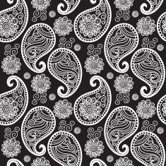 Vector seamless pattern with Indian ornament Turkish cucumber N4