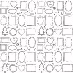 Seamless doodle frame set N2