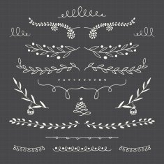 Hand Drawn ornamental Christmas elements N2