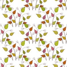 Seamless pattern with colored leaves on a white background N4