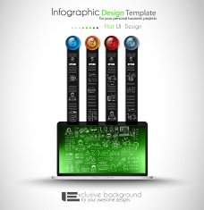 Clean Infographic Layout Template for data and information analysis N65