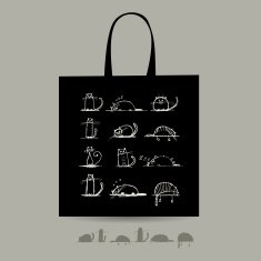 Shopping bag with cats for your design N2