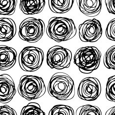 Vector seamless trendy modern circle pattern Monochrome messy d