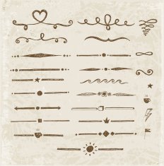 Set of hand-drawn sketch dividers N2