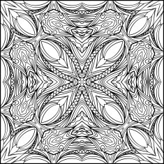 Abstract Square Black And White Ornament In Zentangle Style