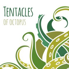 Cover with tentacles of octopus