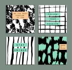 Set of creative freehand cards N4