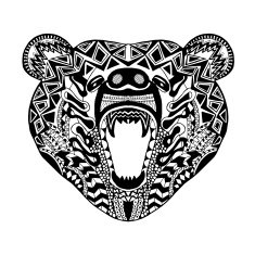 Zentangle stylized bear Sketch for tattoo or t-shirt