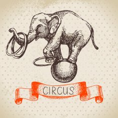 Hand drawn sketch circus and amusement vector illustration Vint N10
