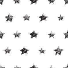 Seamless vector pattern with hand drawn stars shapes Black and N2