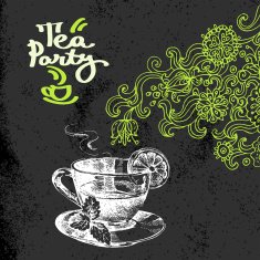 Tea vintage background Hand drawn sketch vector illustration M N3