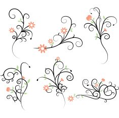 Flower Flourish Swirl elements