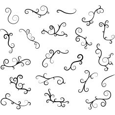 Flourish Swirl Embellishment Wedding Invitation set