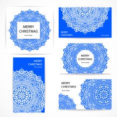 Set of banners with floral Indian ornaments can be used N13