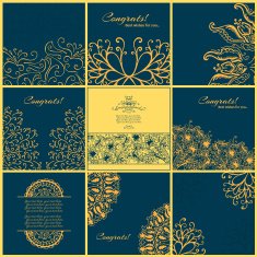 Set of vintage Congrats cards with lace ornament