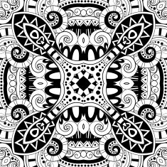 Vector Seamless Abstract Black and White Tribal Pattern N77