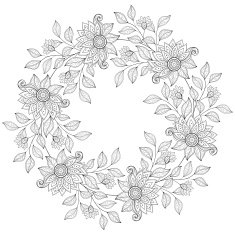 Vector Monochrome Floral Background N27