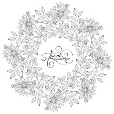 Vector Monochrome Floral Background N28